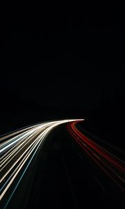 Preview wallpaper road, turn, backlight, night, light