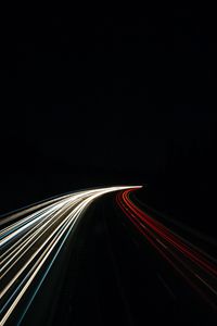 Preview wallpaper road, turn, backlight, night, light