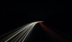 Preview wallpaper road, turn, backlight, night, light