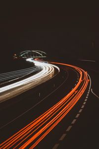 Preview wallpaper road, turn, light, night