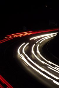 Preview wallpaper road, turn, lights, long exposure, night, dark