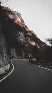 Preview wallpaper road, turn, mountain, slope, nature