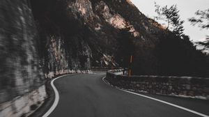 Preview wallpaper road, turn, mountain, slope, nature