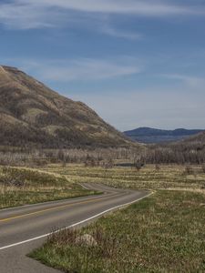 Preview wallpaper road, turn, mountains, landscape