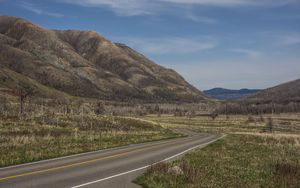 Preview wallpaper road, turn, mountains, landscape