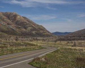 Preview wallpaper road, turn, mountains, landscape