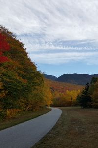 Preview wallpaper road, turn, trees, landscape, autumn