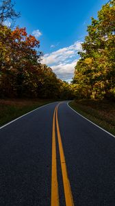 Preview wallpaper road, turn, trees, nature