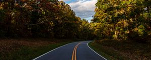 Preview wallpaper road, turn, trees, nature