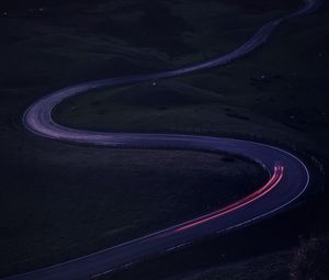 Preview wallpaper road, twisty, turn, glow