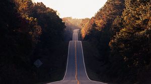 Preview wallpaper road, valley, marking, trees