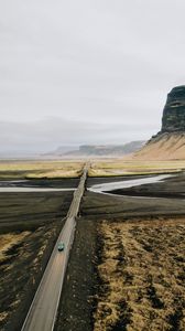 Preview wallpaper road, valley, mountains, aerial  view, landscape