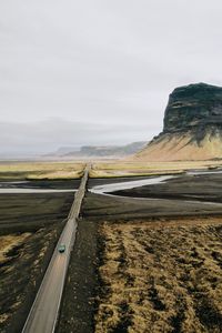 Preview wallpaper road, valley, mountains, aerial  view, landscape