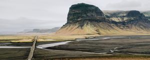 Preview wallpaper road, valley, mountains, aerial  view, landscape