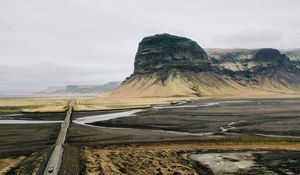 Preview wallpaper road, valley, mountains, aerial  view, landscape