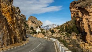 Preview wallpaper road, view, rocks, nature