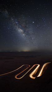 Preview wallpaper road, winding, aerial view, night, dark