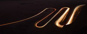 Preview wallpaper road, winding, aerial view, night, dark