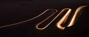 Preview wallpaper road, winding, aerial view, night, dark