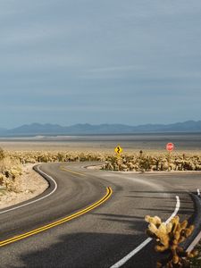 Preview wallpaper road, winding, hills, prairies