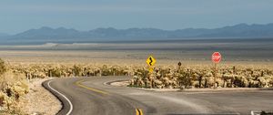 Preview wallpaper road, winding, hills, prairies