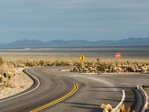 Preview wallpaper road, winding, hills, prairies