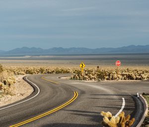 Preview wallpaper road, winding, hills, prairies