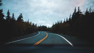 Preview wallpaper road, winding, marking, trees