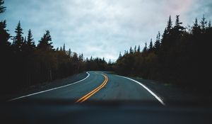 Preview wallpaper road, winding, marking, trees