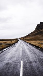 Preview wallpaper road, winding, rock, coast, nature