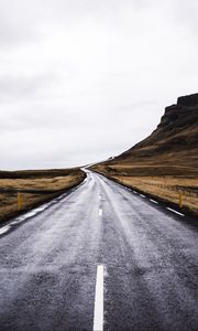 Preview wallpaper road, winding, rock, coast, nature