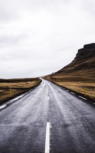 Preview wallpaper road, winding, rock, coast, nature