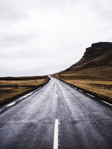 Preview wallpaper road, winding, rock, coast, nature