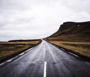 Preview wallpaper road, winding, rock, coast, nature