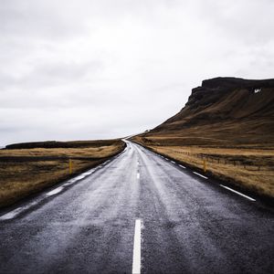 Preview wallpaper road, winding, rock, coast, nature