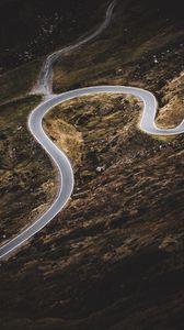 Preview wallpaper road, winding, slope, aerial view