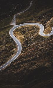 Preview wallpaper road, winding, slope, aerial view