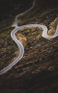 Preview wallpaper road, winding, slope, aerial view