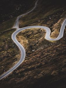 Preview wallpaper road, winding, slope, aerial view