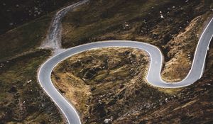 Preview wallpaper road, winding, slope, aerial view