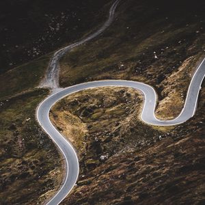 Preview wallpaper road, winding, slope, aerial view
