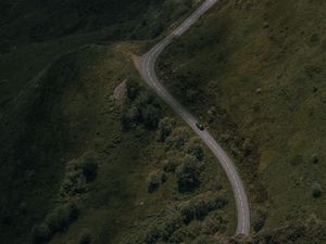 Preview wallpaper road, winding, trees, car