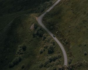 Preview wallpaper road, winding, trees, car