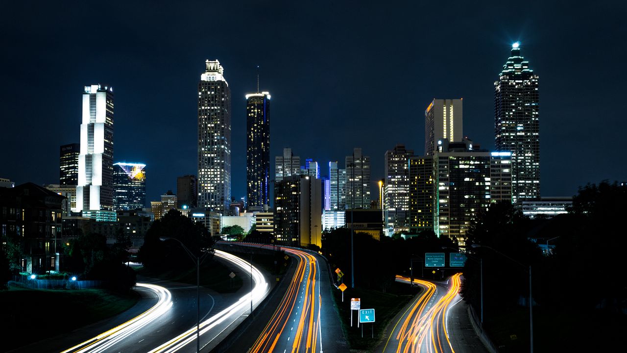 Wallpaper roads, freezelight, city, lights, night