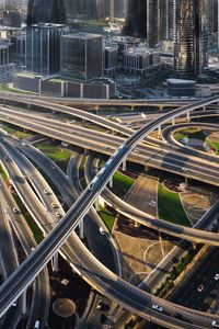 Preview wallpaper roads, junction, aerial view, city, buildings