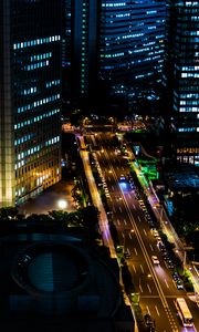 Preview wallpaper roads, lights, buildings, night, city