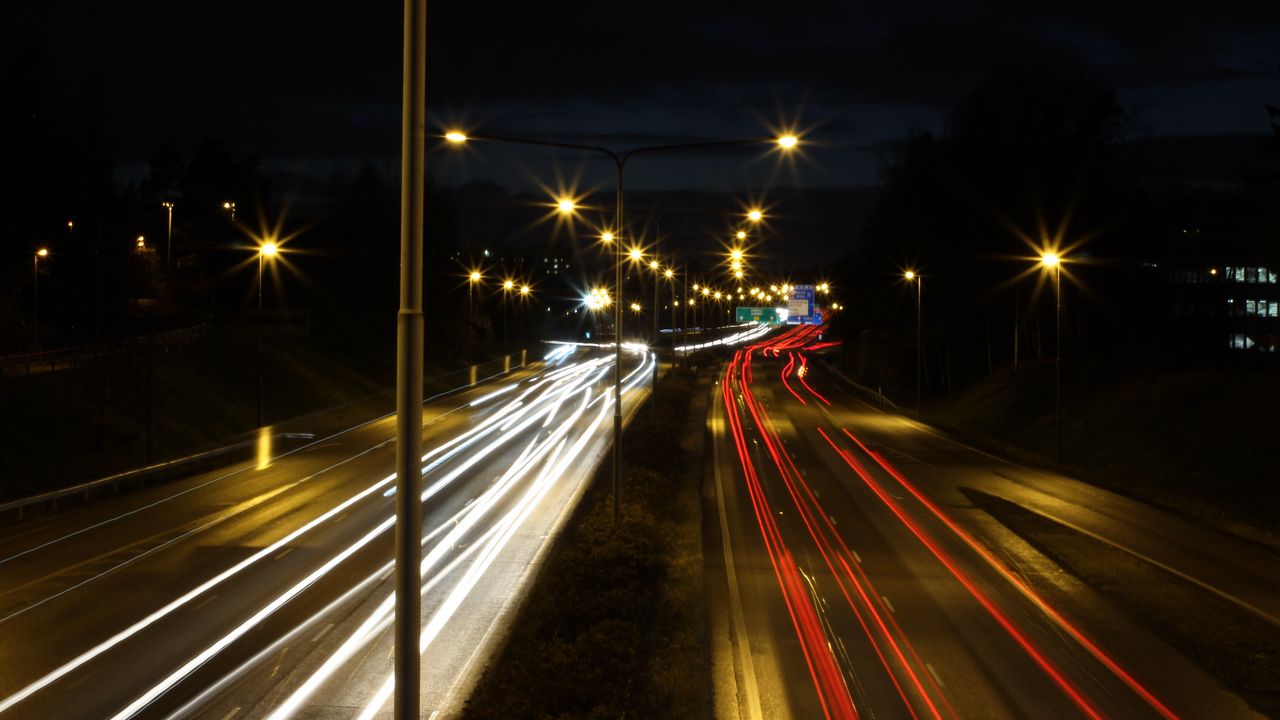 Wallpaper roads, lights, freezelight, lanterns, night