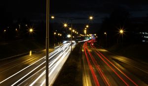 Preview wallpaper roads, lights, freezelight, lanterns, night