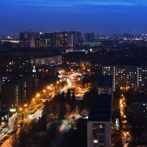 Preview wallpaper roads, lights, houses, buildings, city, night