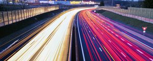 Preview wallpaper roads, lights, long exposure, evening